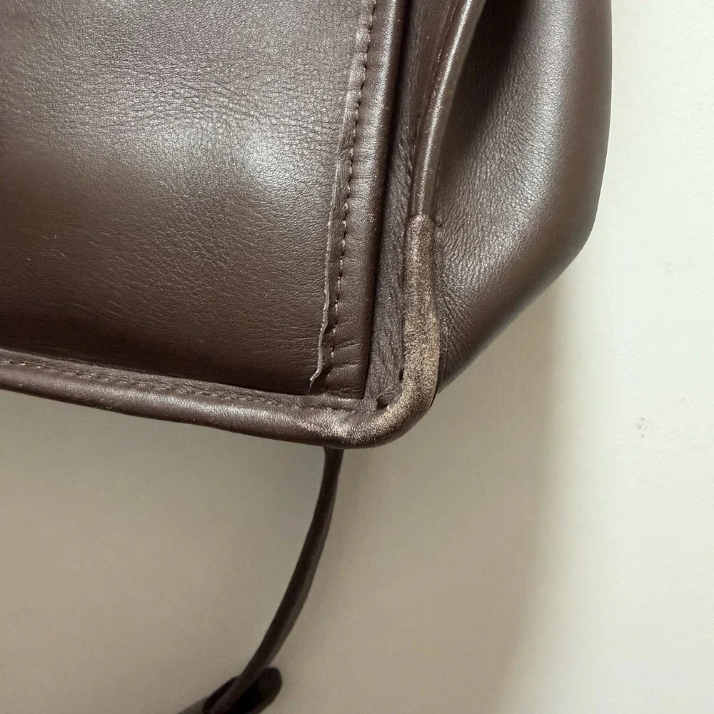 Vintage Coach Beekman Briefcase Shoulder Bag 5266 USA Dark Brown Leather